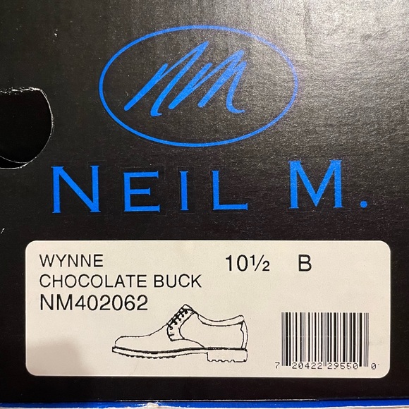 Neil M  Wynne Oxford, Lace Up Shoes, Chocolate Buck Men Size 10.5 B - EUC w/Box - Picture 9 of 11